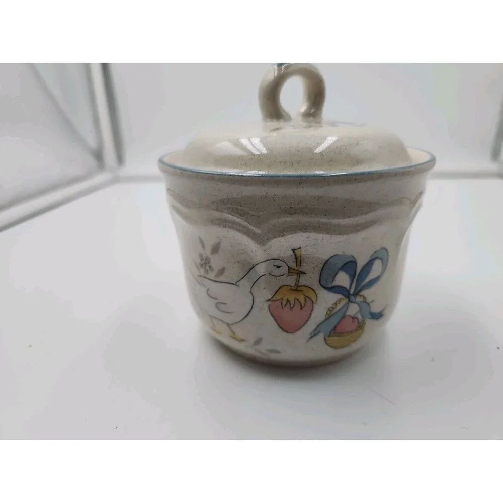 International China Stoneware Marmalade Goose Geese Sugar Dish Vintage Cottage